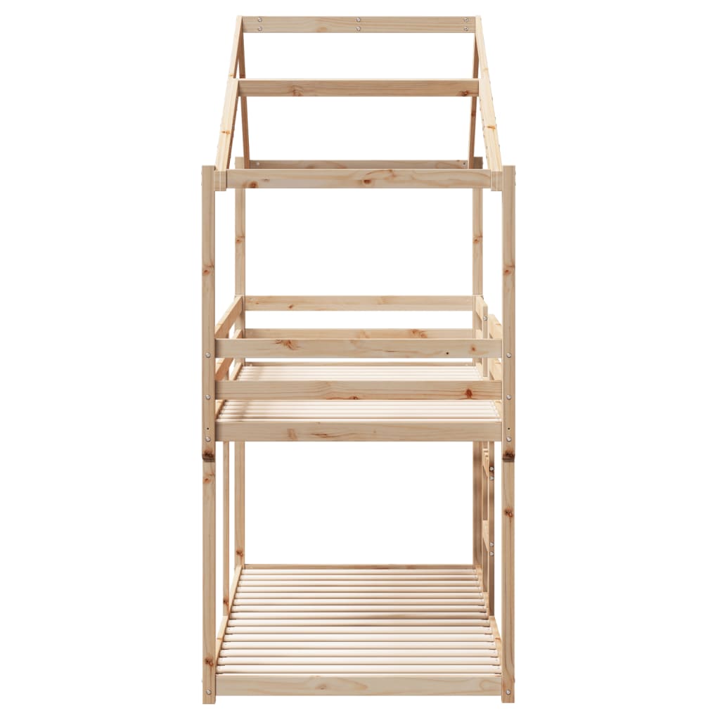 Bunk Bed | Natural wood colour | Solid pine wood (untreated) | 90x200 cm