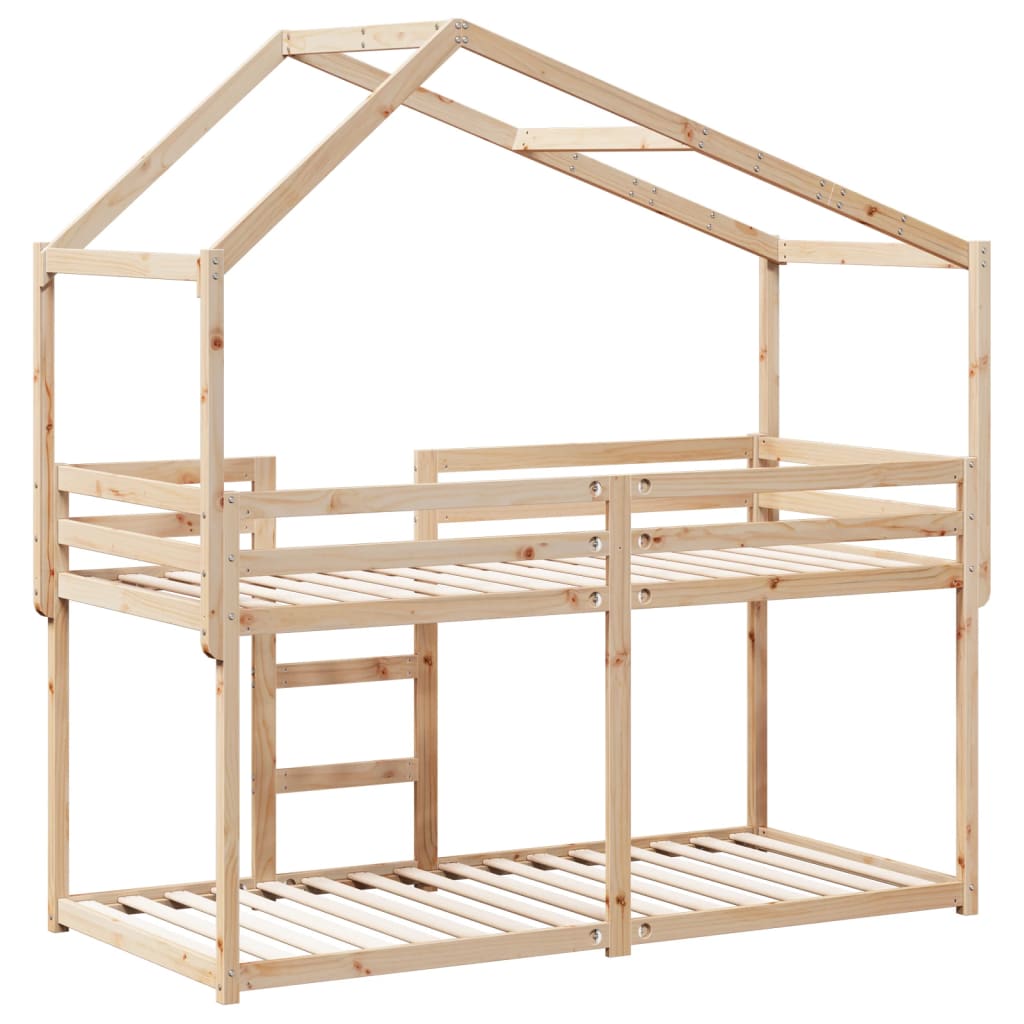 Bunk Bed | Natural wood colour | Solid pine wood (untreated) | 90x200 cm