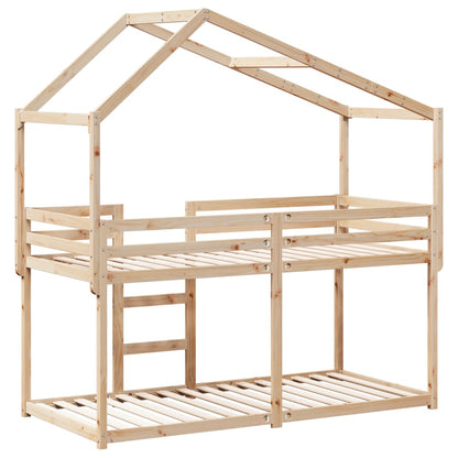 Bunk Bed | Natural wood colour | Solid pine wood (untreated) | 90x200 cm