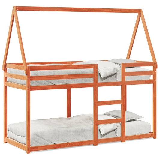 Bunk Bed without Mattress Wax Brown 80x200 cm Solid Wood Pine