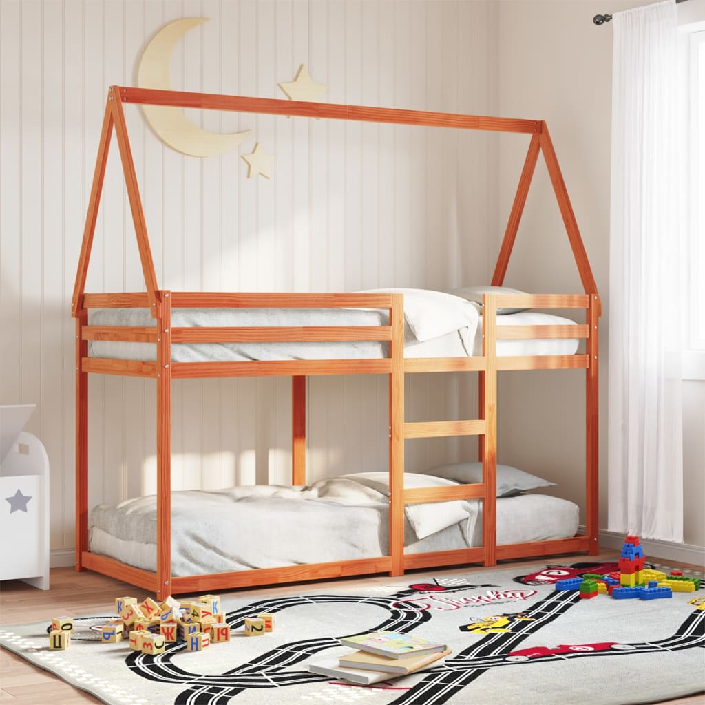 Bunk Bed without Mattress Wax Brown 80x200 cm Solid Wood Pine