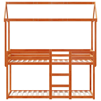 Bunk Bed without Mattress Wax Brown 90x200 cm Solid Wood Pine