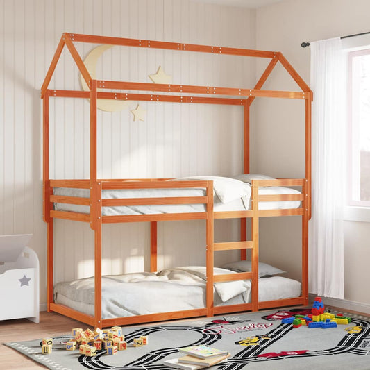 Bunk Bed without Mattress Wax Brown 80x200 cm Solid Wood Pine