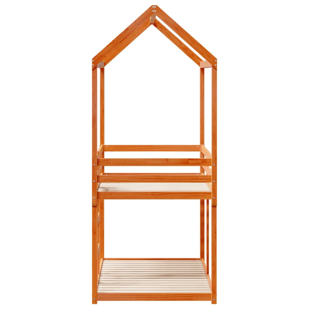 Bunk Bed without Mattress Wax Brown 90x190 cm Single Solid Wood Pine