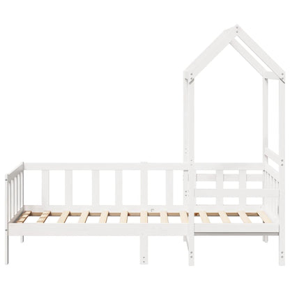 Day Bed with Roof without Mattress White 80x200 cm Solid Wood