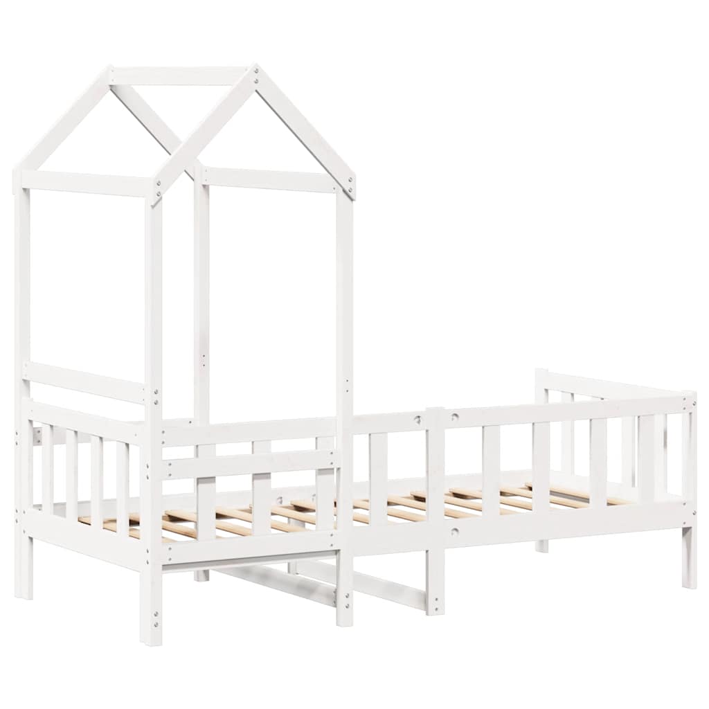 Day Bed with Roof without Mattress White 80x200 cm Solid Wood