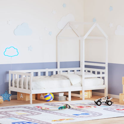 Day Bed with Roof without Mattress White 80x200 cm Solid Wood