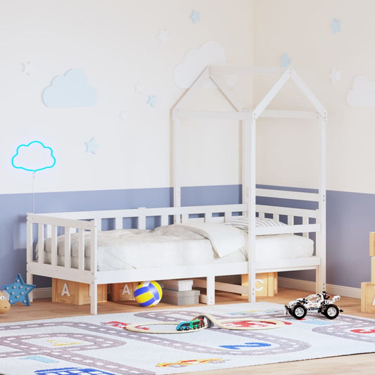 Day Bed with Roof without Mattress White 80x200 cm Solid Wood