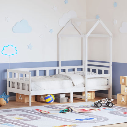 Day Bed with Roof without Mattress White 80x200 cm Solid Wood