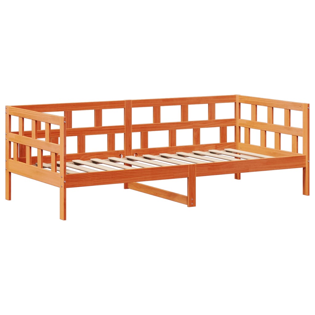 Day Bed with Roof without Mattress Wax Brown 80x200 cm Solid Wood