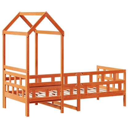 Day Bed with Roof without Mattress Wax Brown 80x200 cm Solid Wood