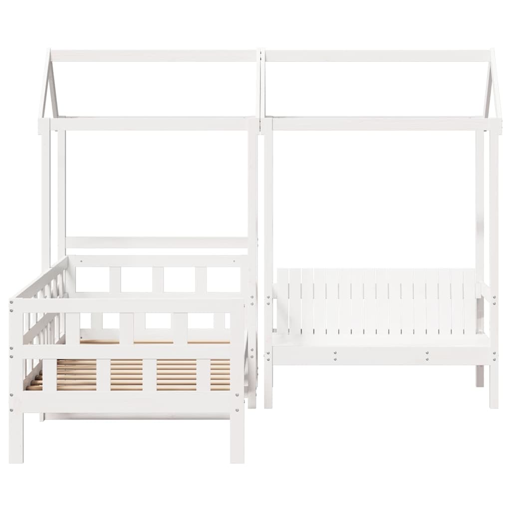 Day Bed Set with Roof without Mattress White 80x200 cm