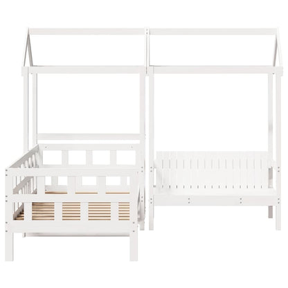 Day Bed Set with Roof without Mattress White 80x200 cm