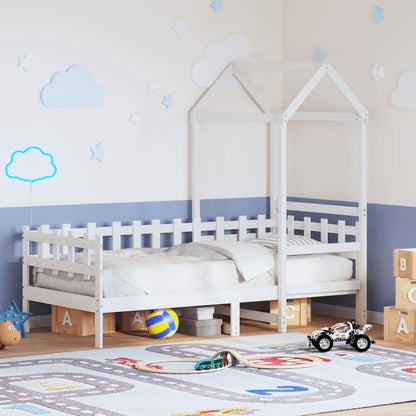 Day Bed with Roof without Mattress White 80x200 cm Solid Wood