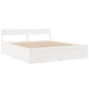 Bed Frame without Mattress White 200x200 cm Solid Wood Pine