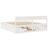 Bed Frame without Mattress White 200x200 cm Solid Wood Pine