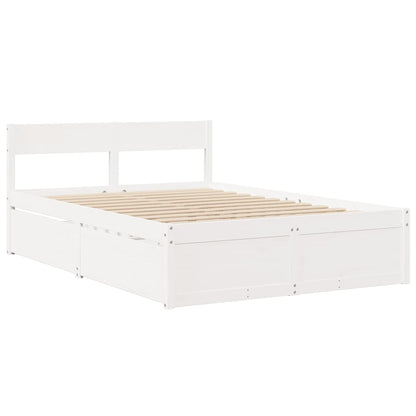 Bed Frame without Mattress White 120x200 cm Solid Wood Pine