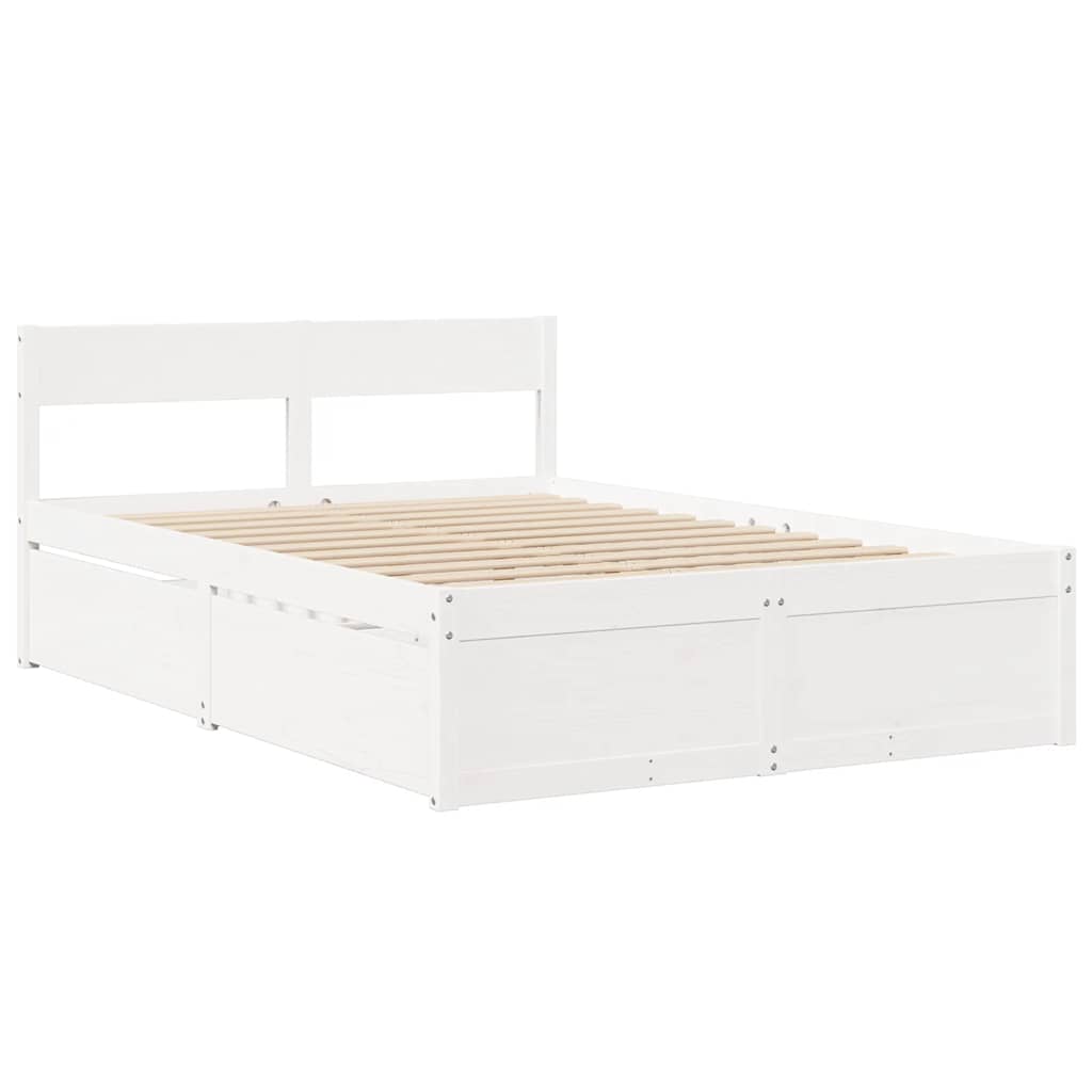 Bed Frame without Mattress White 120x190 cm Small Double Solid Wood Pine