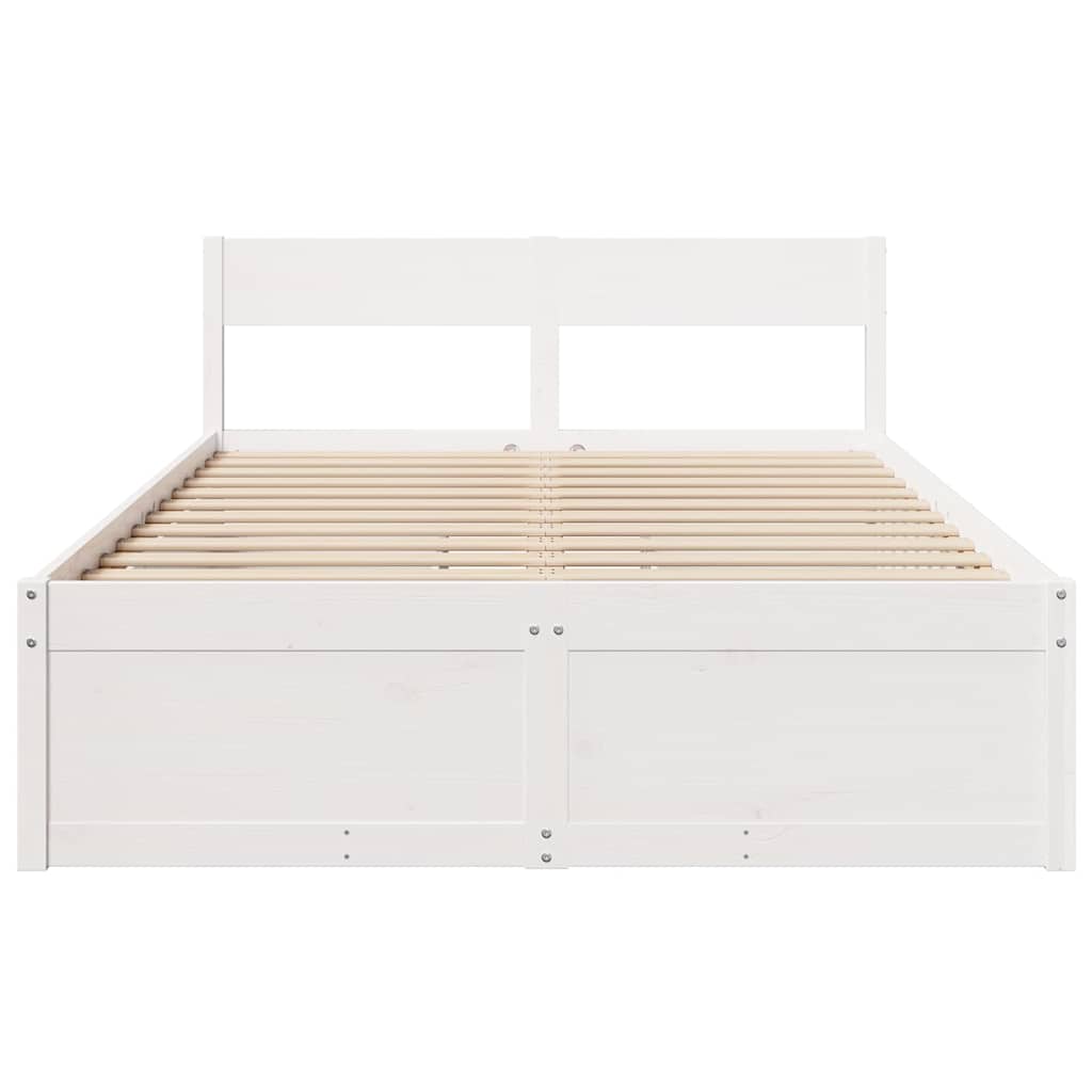 Bed Frame without Mattress White 120x190 cm Small Double Solid Wood Pine