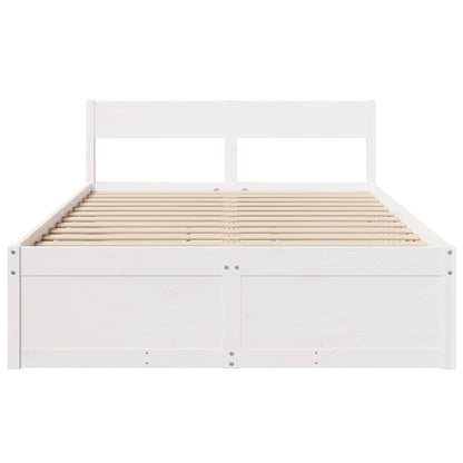 Bed Frame without Mattress White 120x190 cm Small Double Solid Wood Pine