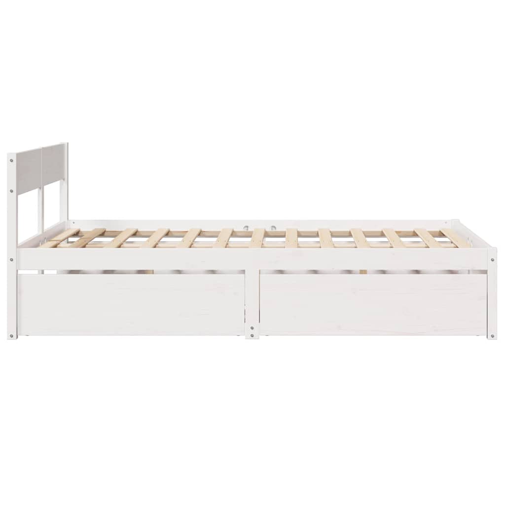 Bed Frame without Mattress White 120x190 cm Small Double Solid Wood Pine