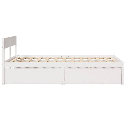 Bed Frame without Mattress White 120x190 cm Small Double Solid Wood Pine
