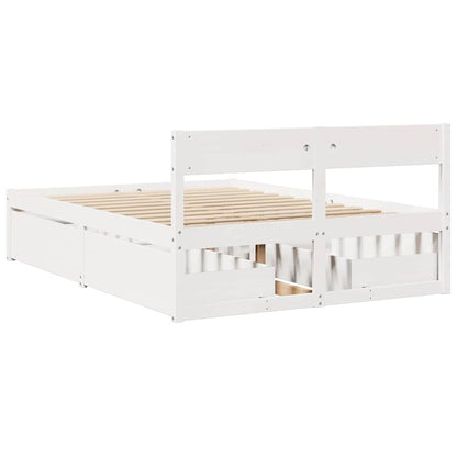 Bed Frame without Mattress White 120x190 cm Small Double Solid Wood Pine