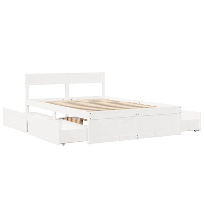 Bed Frame without Mattress White 120x190 cm Small Double Solid Wood Pine