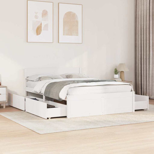 Bed Frame without Mattress White 120x190 cm Small Double Solid Wood Pine