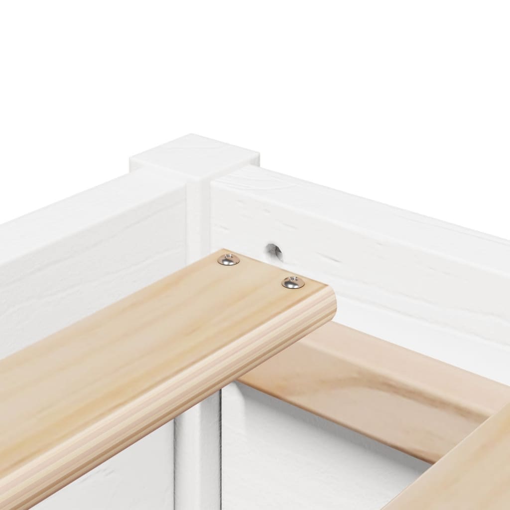 Bed Frame without Mattress White 135x190 cm Double Solid Wood Pine