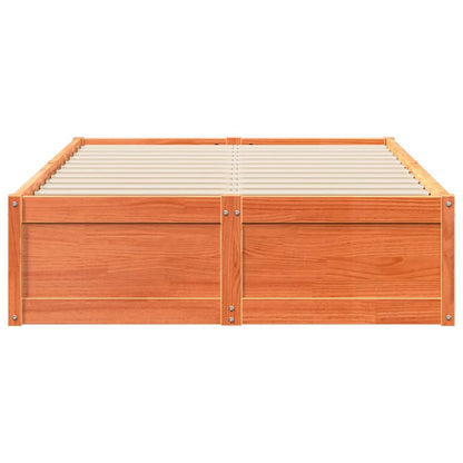 Bed Frame without Mattress Wax Brown 120x190 cm Small Double Solid Wood Pine