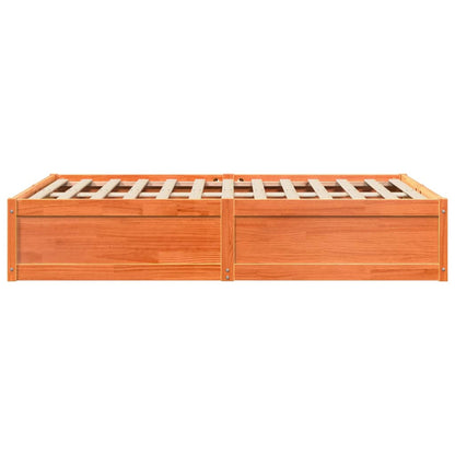 Bed Frame without Mattress Wax Brown 120x190 cm Small Double Solid Wood Pine