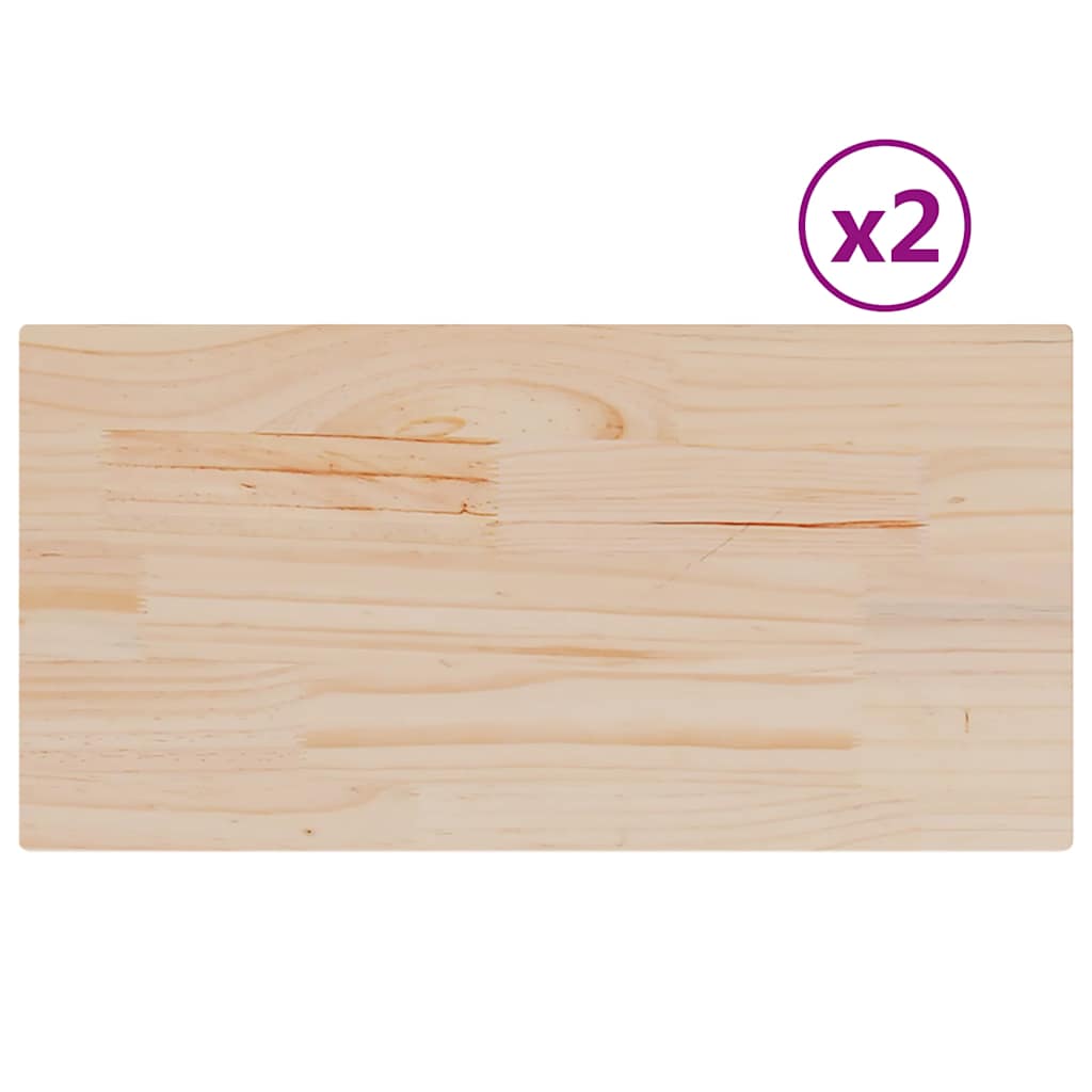Table Tops 2 pcs 90x45x1.7 cm Rectangular Solid Wood Pine