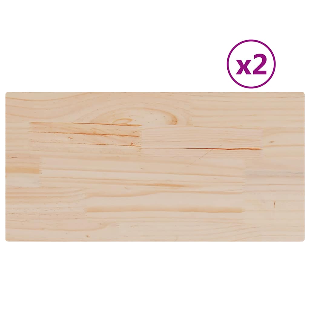 Table Tops 2 pcs 60x30x2.5 cm Rectangular Solid Wood Pine