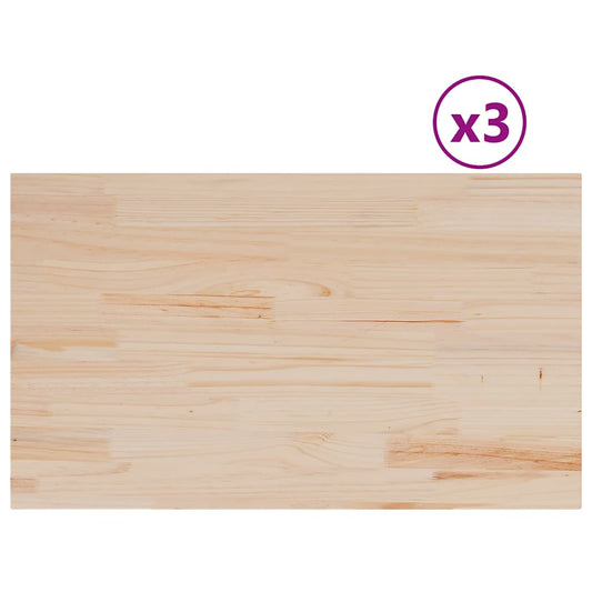 Table Tops 3 pcs 80x47x2.5 cm Rectangular Solid Wood Pine