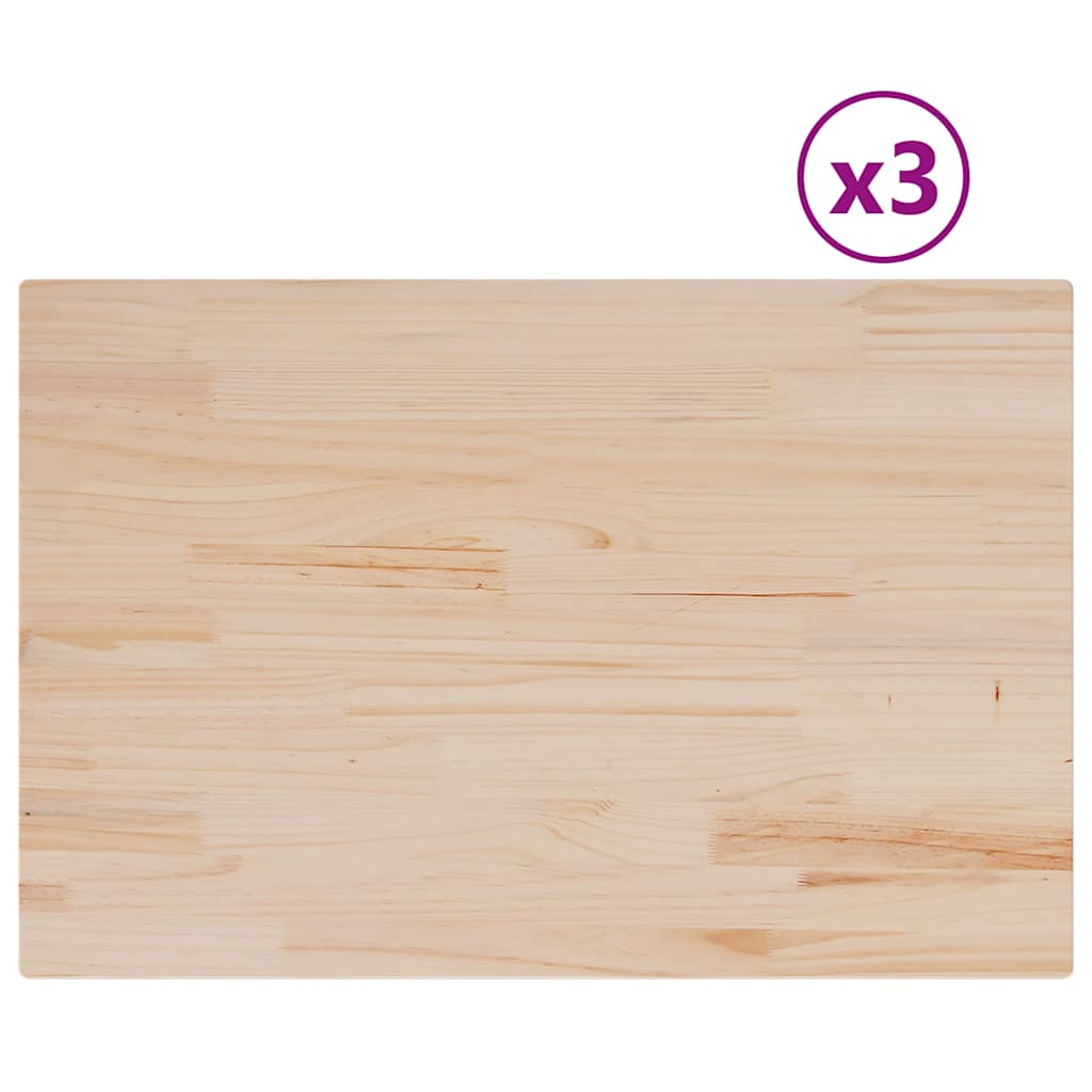 Table Tops 3 pcs 80x53x2.5 cm Rectangular Solid Wood Pine