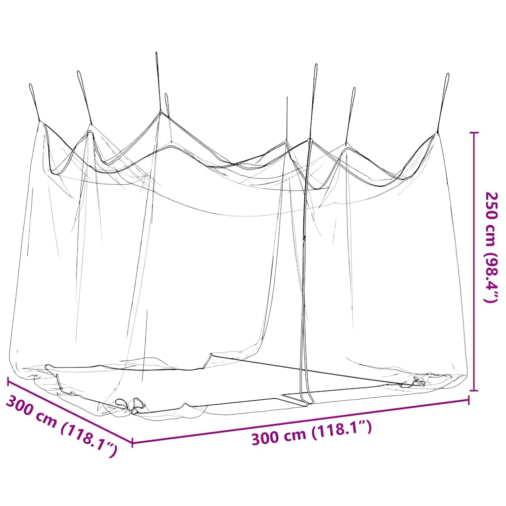 Garden Mosquito Net Rectangular 220 mesh White Polyester