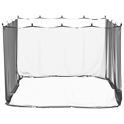 Mosquito Net for Gazebo Rectangular 220 mesh Black Polyester