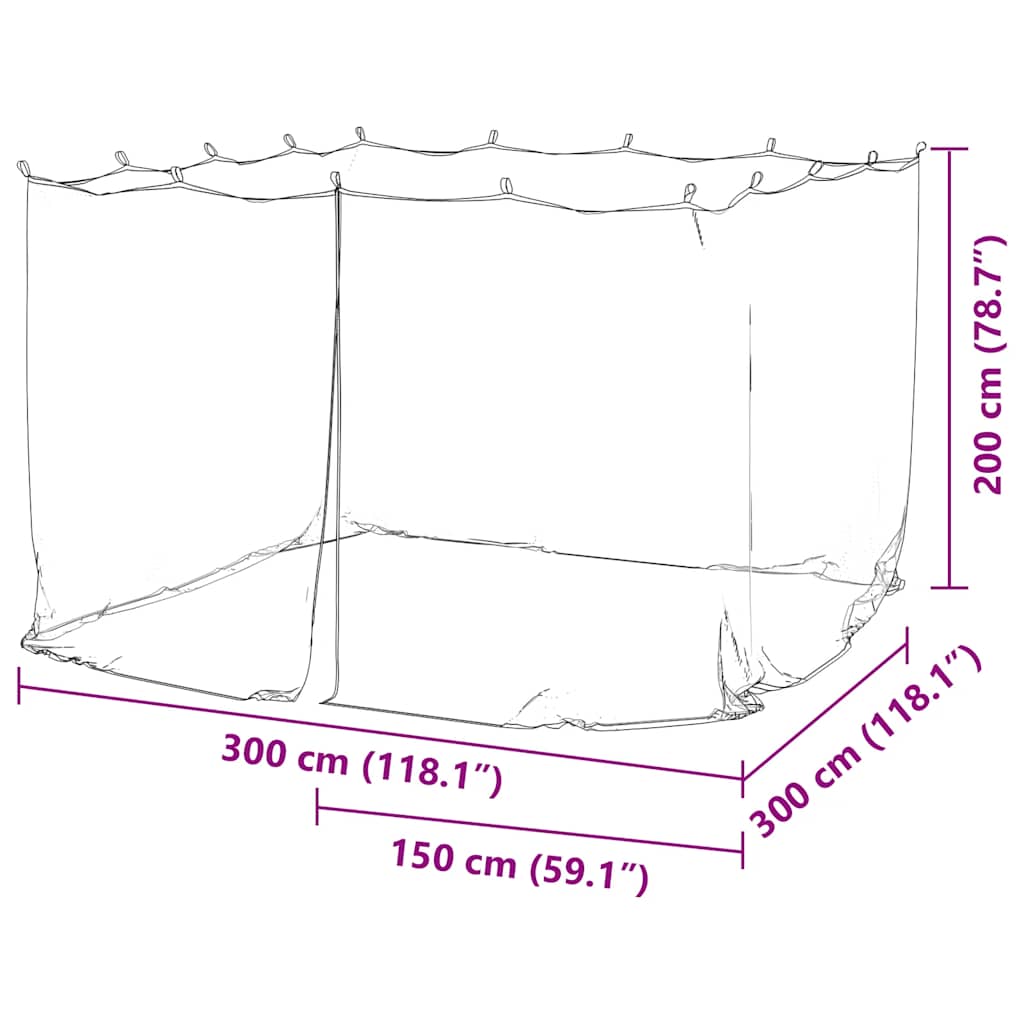 Mosquito Net for Gazebo Rectangular 220 mesh Black Polyester