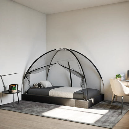 Mosquito Net Mongolia with Doors 220 Mesh Black 200x120x130 cm