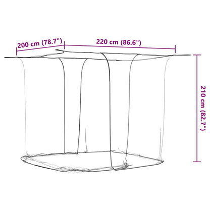Mosquito Net for Bed Rectangular 156 mesh 220 x 200 x 210 cm