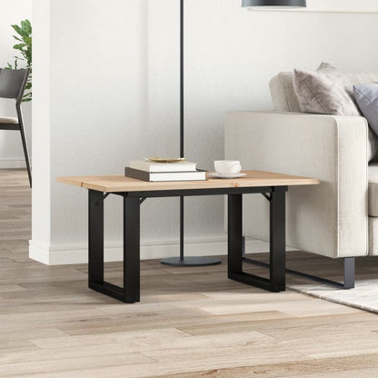 Coffee Table O-Frame 80x50x40 cm Solid Wood Pine and Steel