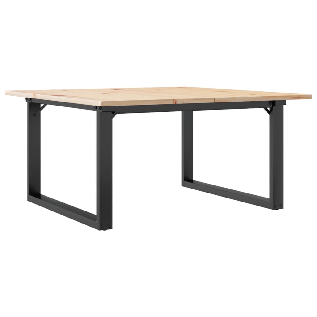 Coffee Table O-Frame 80x80x45 cm Solid Wood Pine and Steel