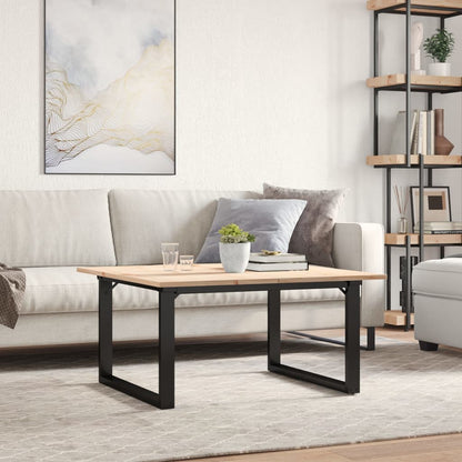 Coffee Table O-Frame 80x80x45 cm Solid Wood Pine and Steel