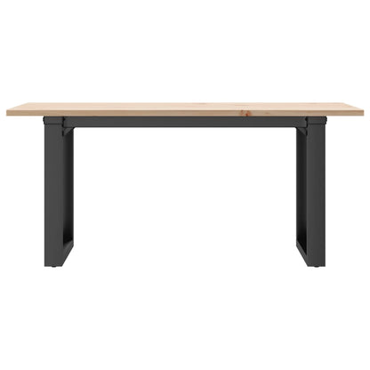 Coffee Table O-Frame 90x40x45 cm Solid Wood Pine and Steel