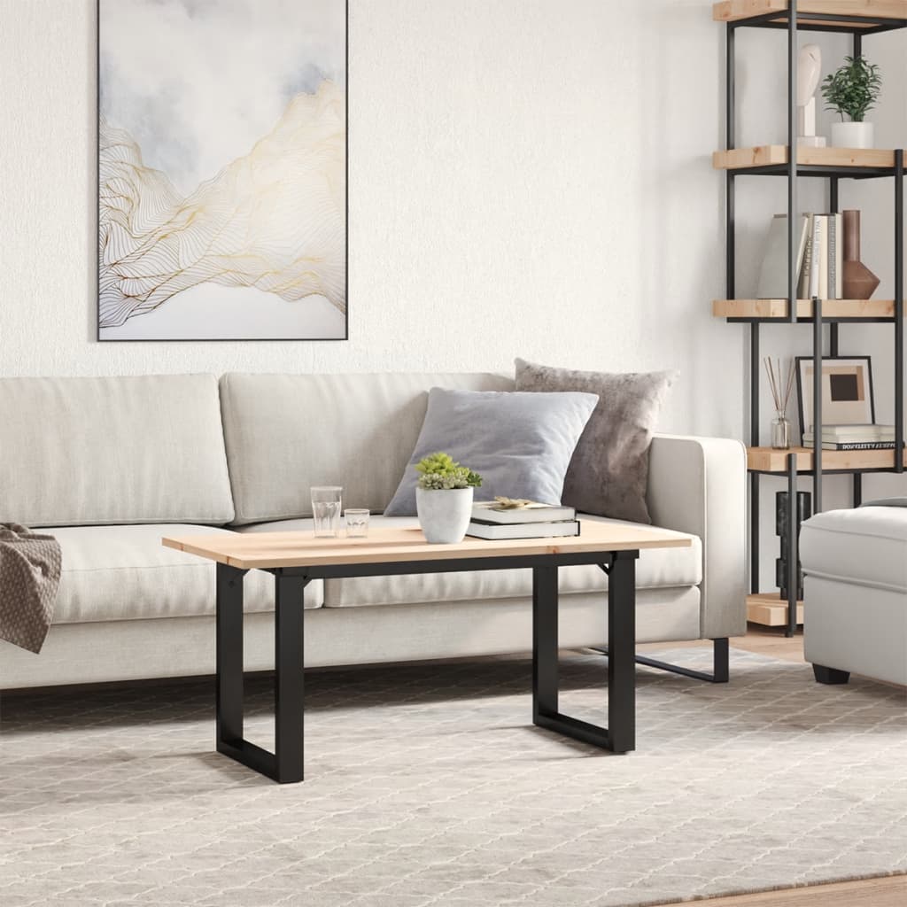 Coffee Table O-Frame 100x50x45 cm Solid Wood Pine and Steel