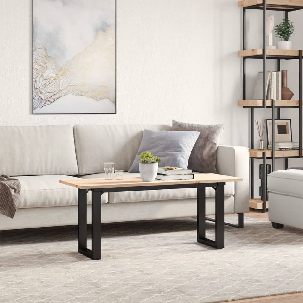 Coffee Table O-Frame 110x40x45 cm Solid Wood Pine and Steel