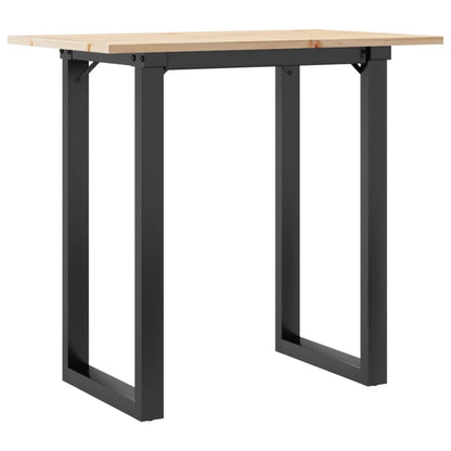 Dining Table O-Frame 80x50x75 cm Solid Wood Pine and Steel