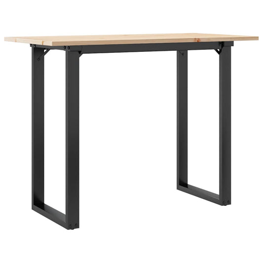 Dining Table O-Frame 100x50x75 cm Solid Wood Pine and Steel