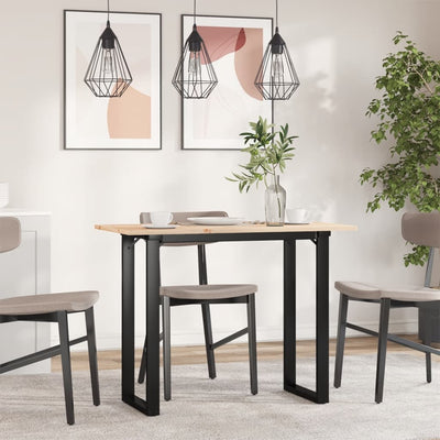 Dining Table O-Frame 100x50x75 cm Solid Wood Pine and Steel